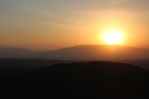 woke up at 5:00 to watch the sun rise over the African Rift Valley!  Kilimanjaro mountain somewhere in the background